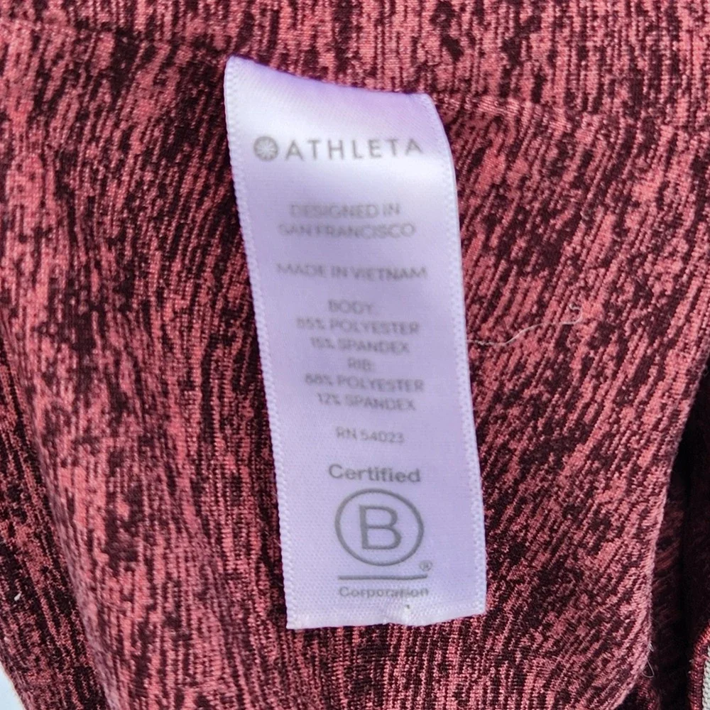 ATHLETA XXS Exhale Heel‎ Tight Burgundy Heather High Waist Leggings